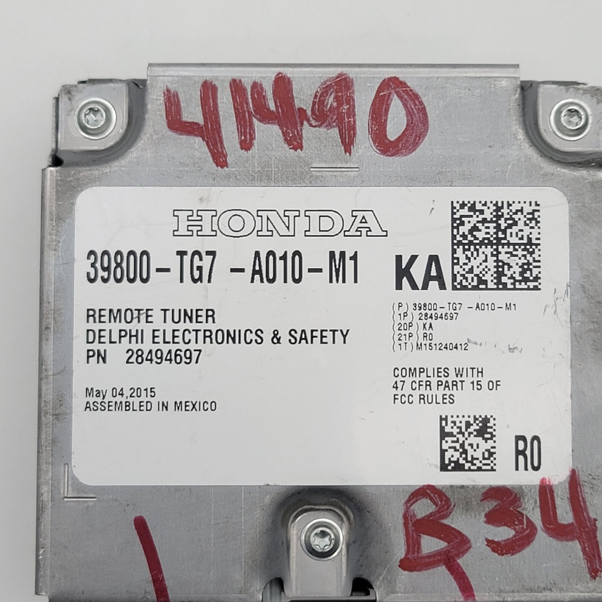 2016 2017 2018 Honda Pilot Audio Equipment Remote OEM 39800TG7A010M1