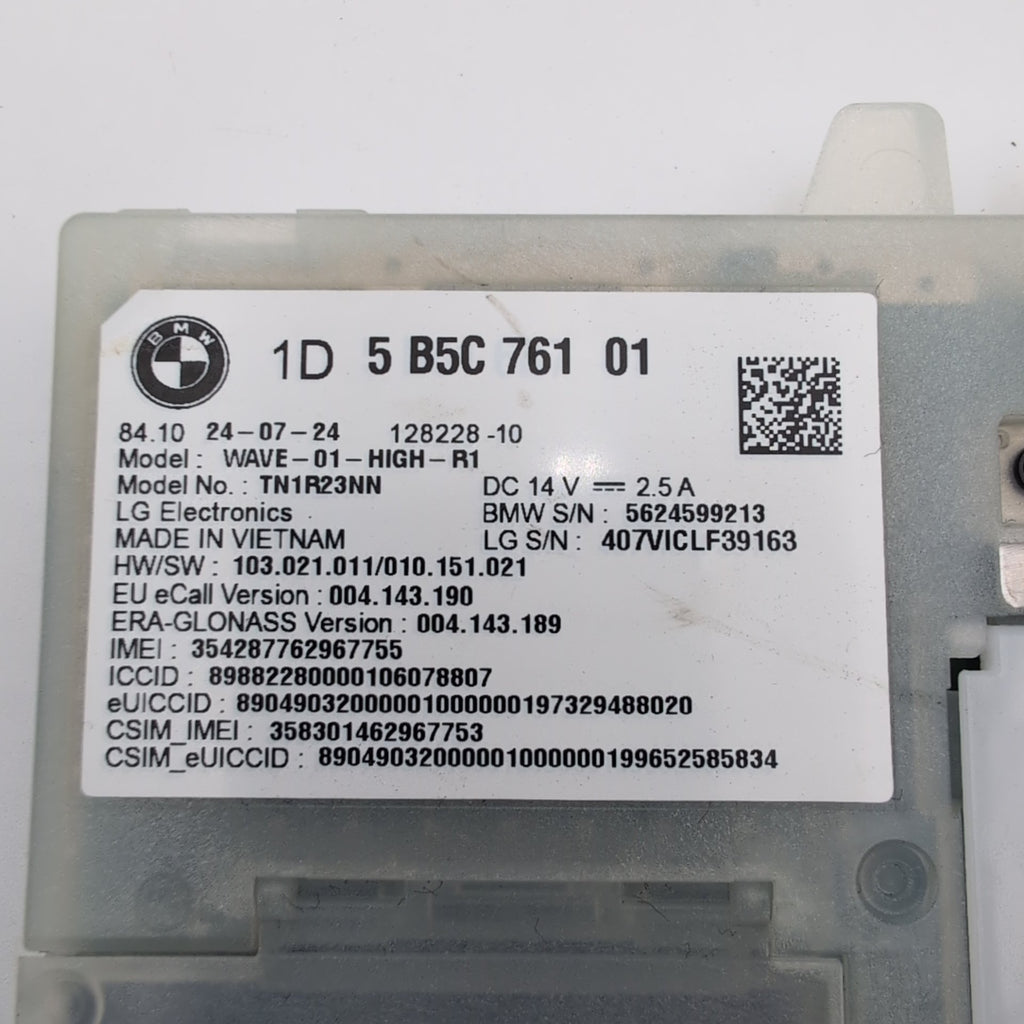 2025 BMW 330i G20 X1 U11 X3 G45 Antenna Telematics Control Module 5B5C761