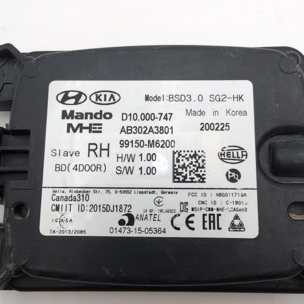 2019 2020 2021 Kia Forte RH SLAVE Rear Right Blind Spot Radar Sensor 99150-M6200