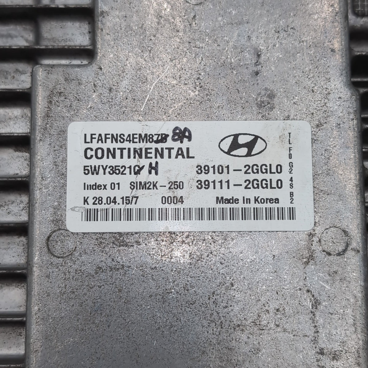 2015 2016 2017 Hyundai Sonata 2.4 Engine Computer Control Module ECU 39101-2GGL0