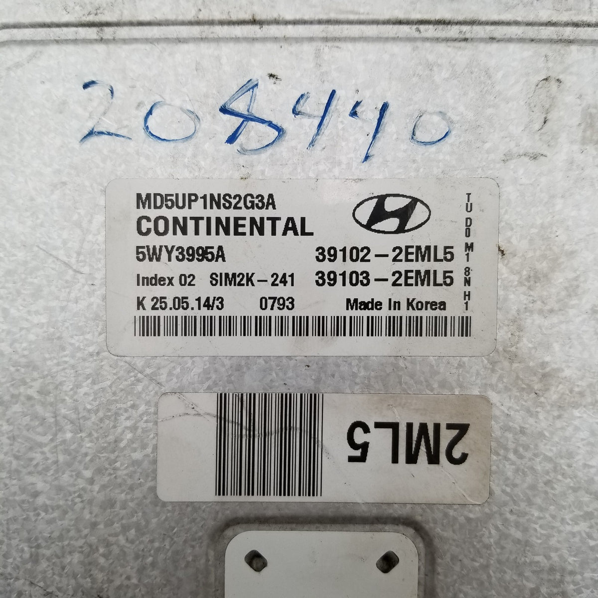 2014 2015 2016 Hyundai Elantra Engine Computer Control Module ECU OEM 391022EML5