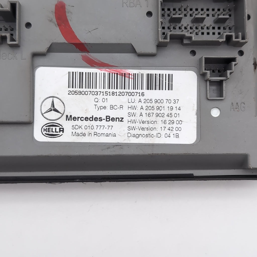 2019 2020 2021 MERCEDES C300 W205 REAR TRUNK SAM CONTROL MODULE UNIT A2059007037