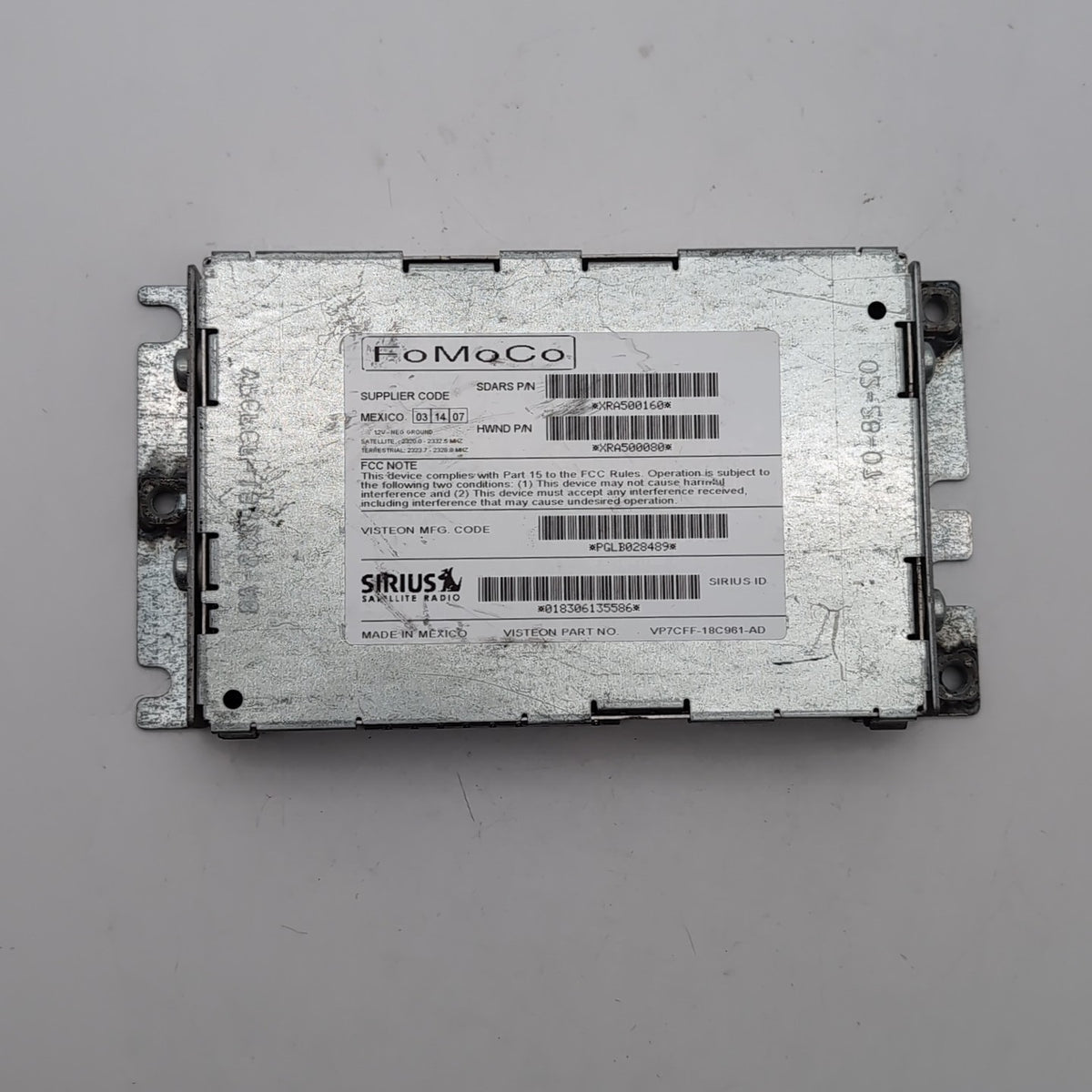 2007- 2011 Range Rover Sport Sirius Satelite Radio Receiver Module XRA500160