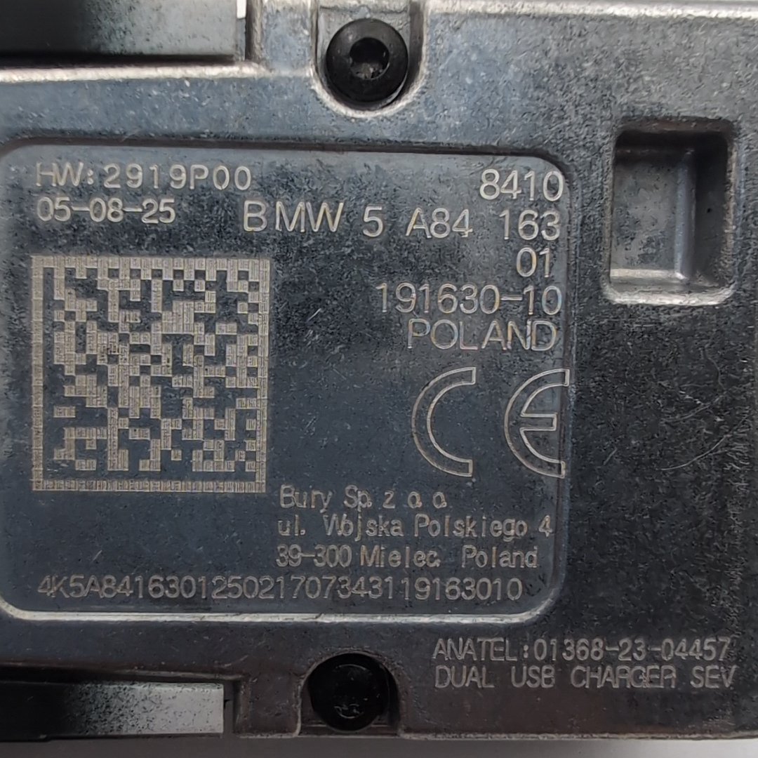 2019 - 2026 BMW XM X5 X6 X7 LCI Dual USB Port Socket Module 5A84163