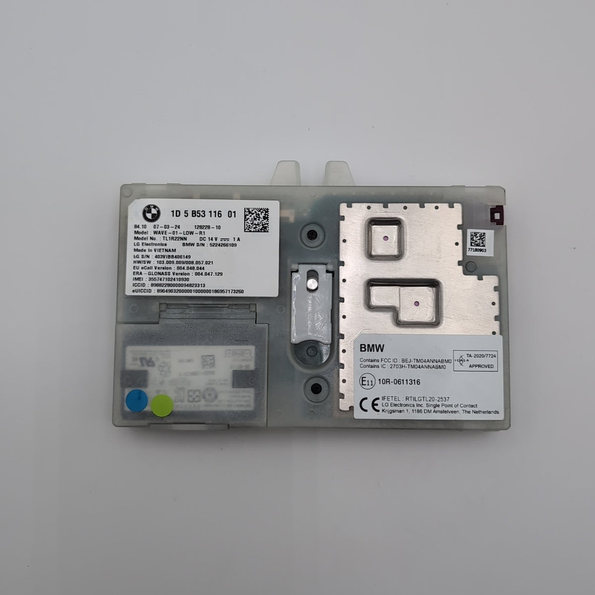 2024 BMW 330I G20 OEM TELEMATIC COMMUNICATION CONTROL MODULE 1D5B5311601