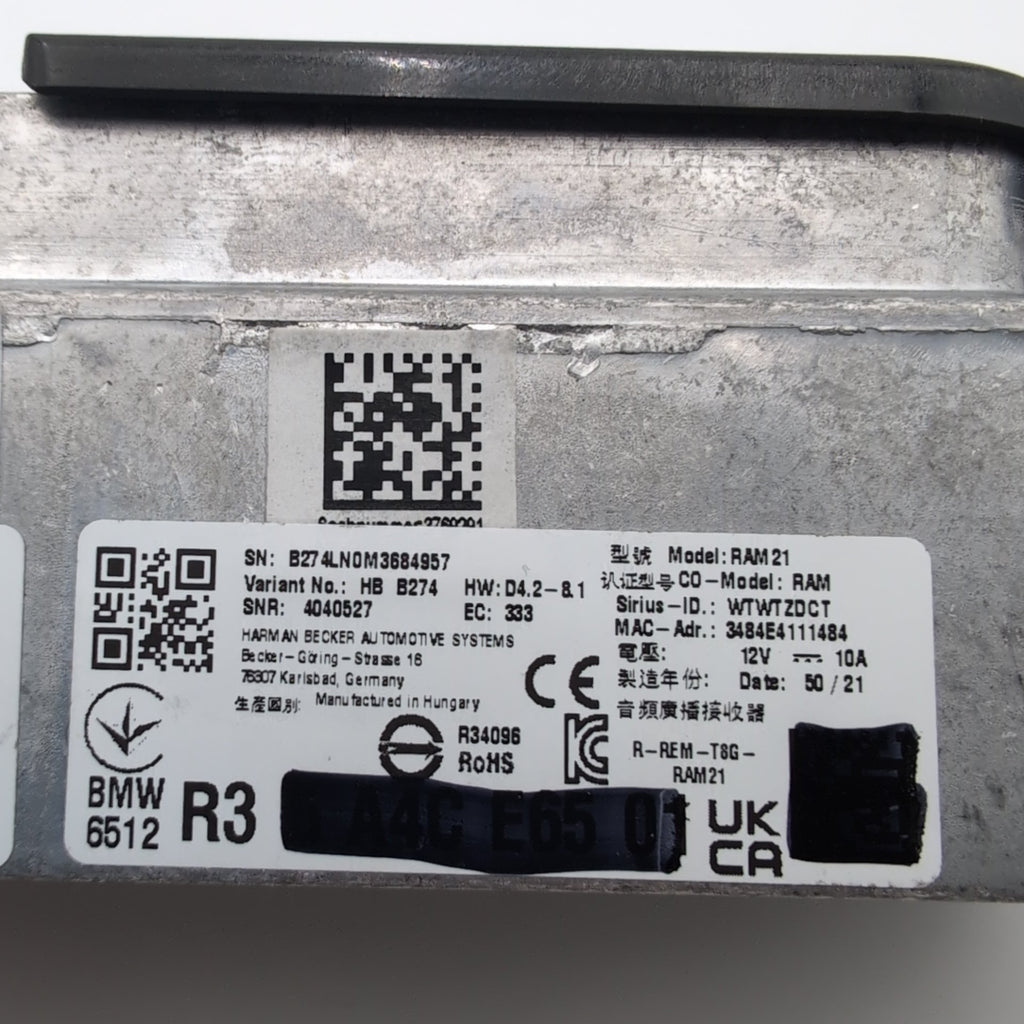 2022 2023 2024 BMW 3 4 5 G20 G22 G26 G30 Radio Receiver Control Module 5A55AE9