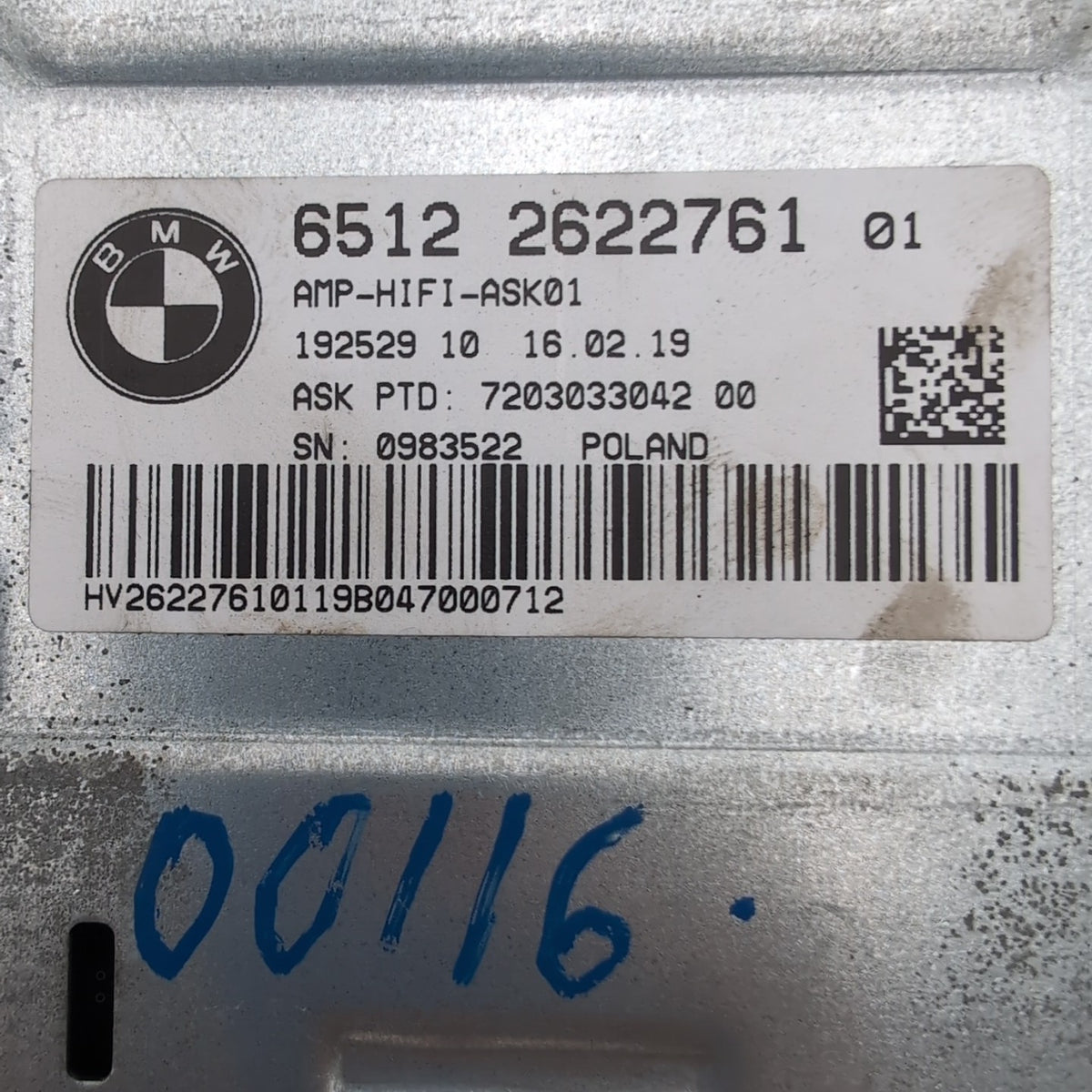 2016- 2022 BMW X1 F48 HiFi Audio Sound System Amplifier Amp 2622761