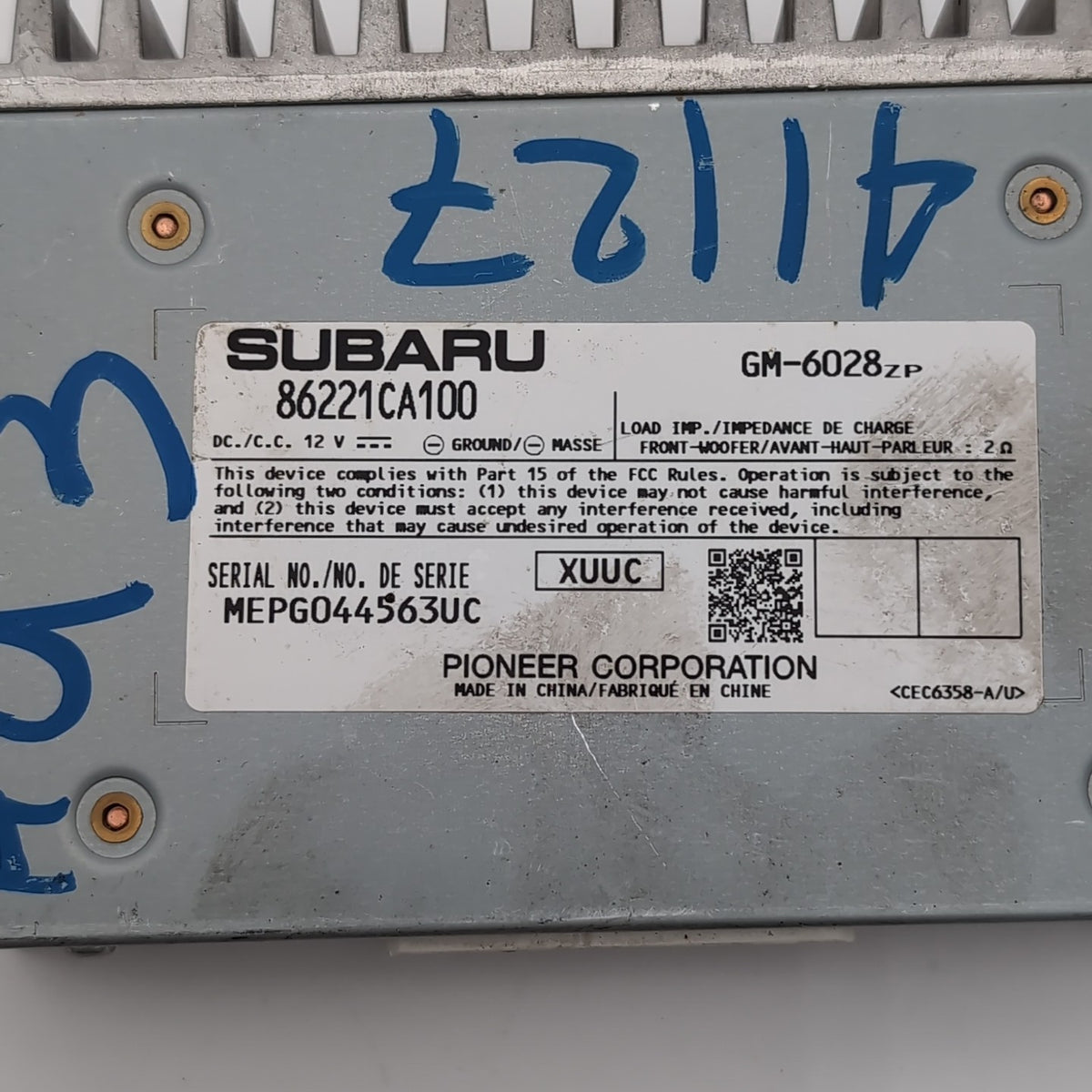 2013 2014 2015 2016 Subaru BRZ Radio Audio Sound Power Amplifier Amp 86221CA100