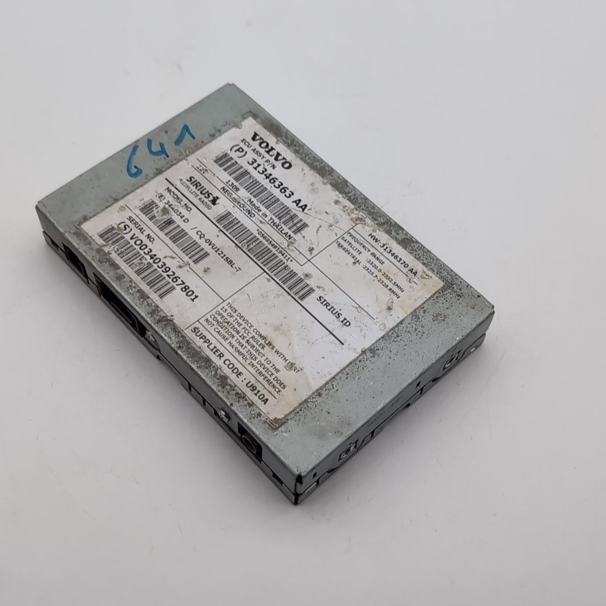 2011 2012 2013 2014 VOLVO S60 RADIO SATELLITE RECEIVER TUNER MODULE 31346363AA