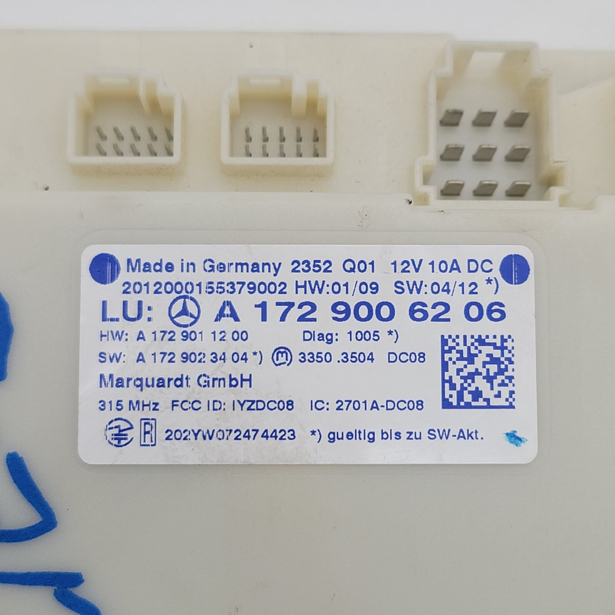 2010-15 Mercedes C CLS E CLASS Keyless Go Entry Control Module A1729007900