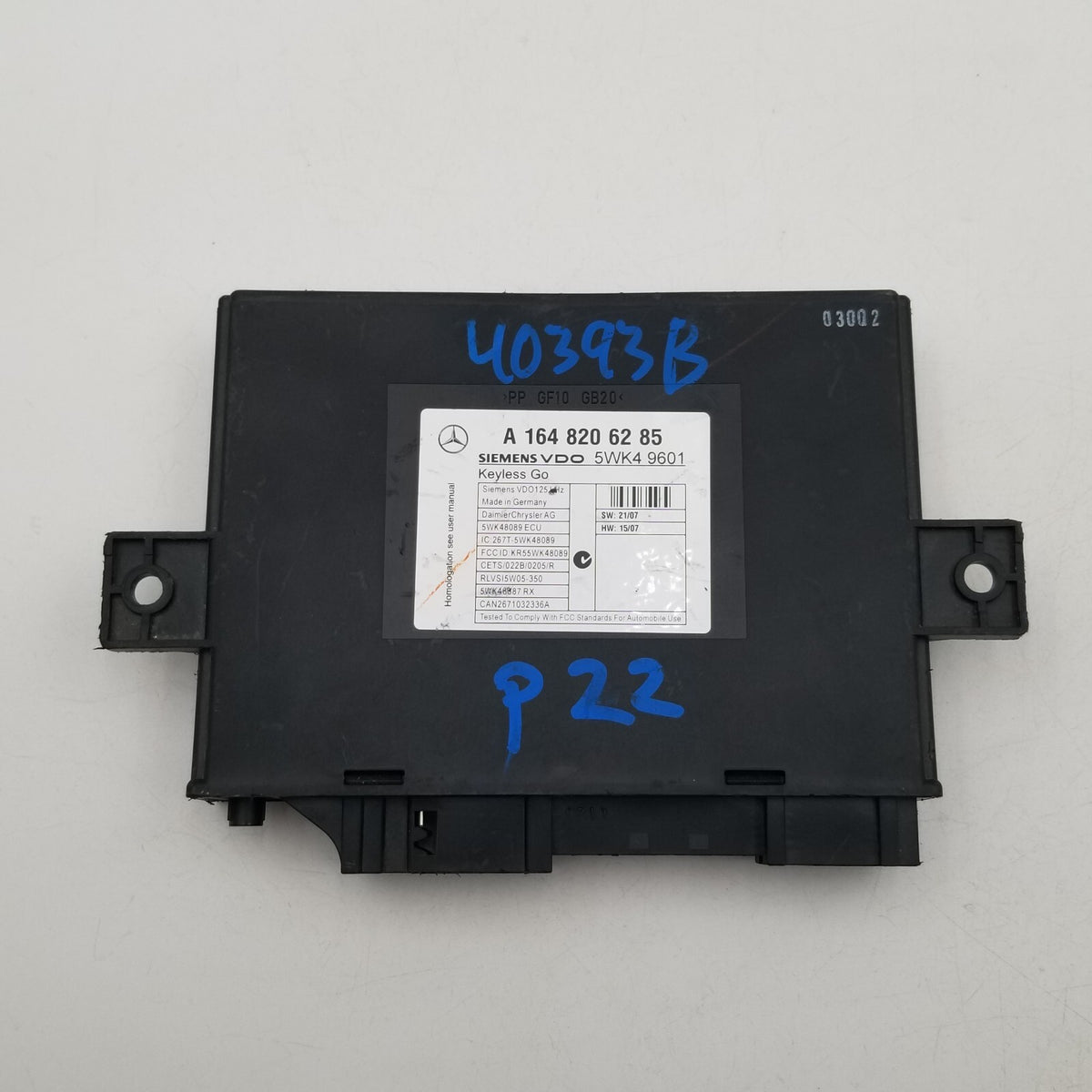 2006-2012 Mercedes X164 GL450 GL350 ML350 Keyless Go Control Module 1648206285