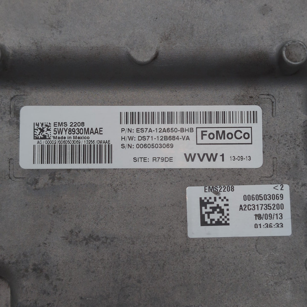 2014 2015 2016 Ford FUSION Engine ECM Electronic Control Module ES7A-12A650-BHB