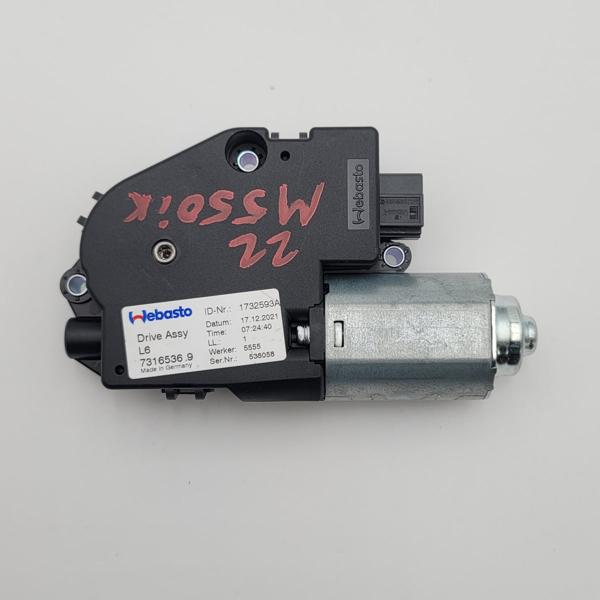 2018 2019 2020 2021 2022 BMW G30 G31 M550i Sunroof Motor Drive Unit OEM 7316536