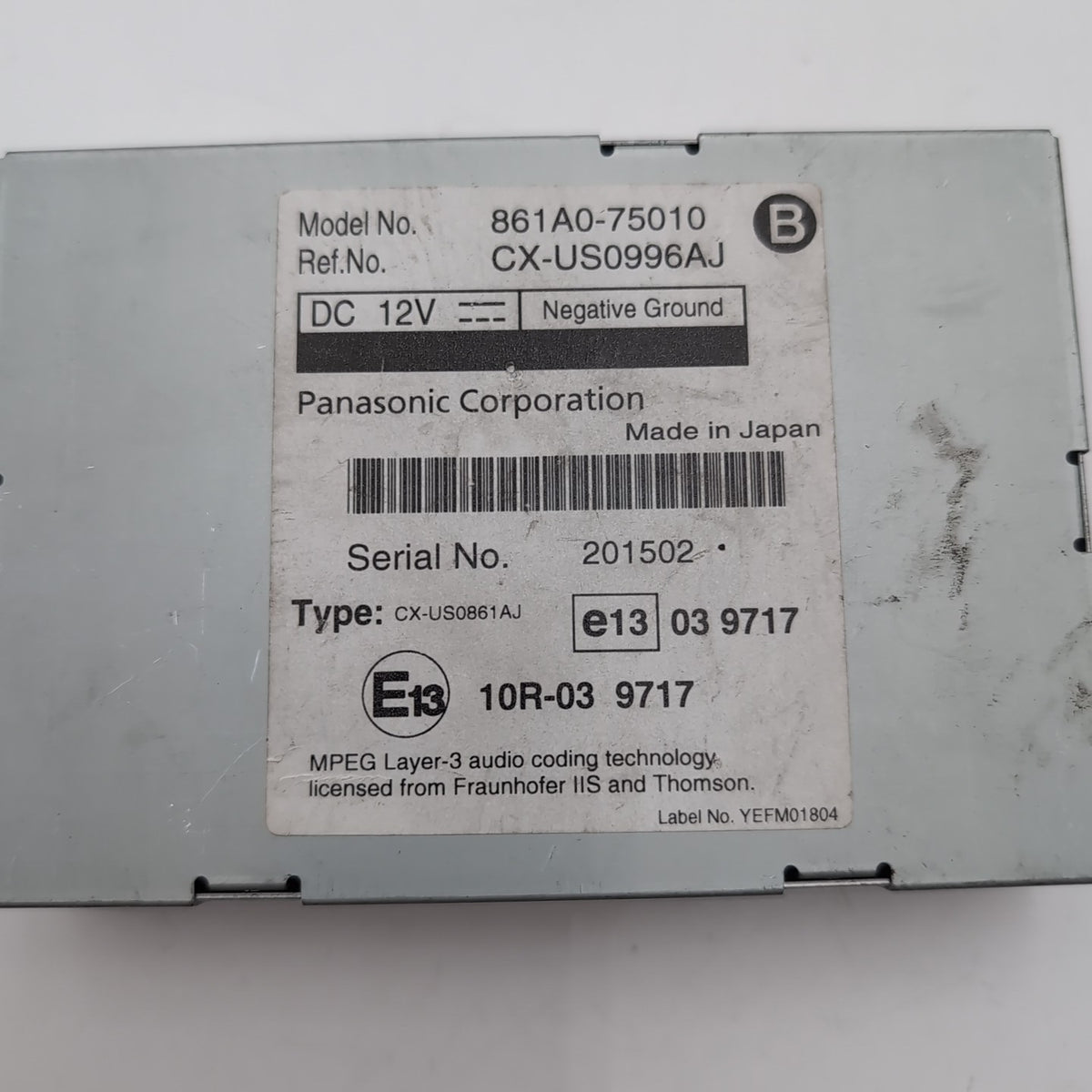 2010 2011 2012 LEXUS HS250H MULTIMEDIA INTERFACE MODULE 861A0-75010