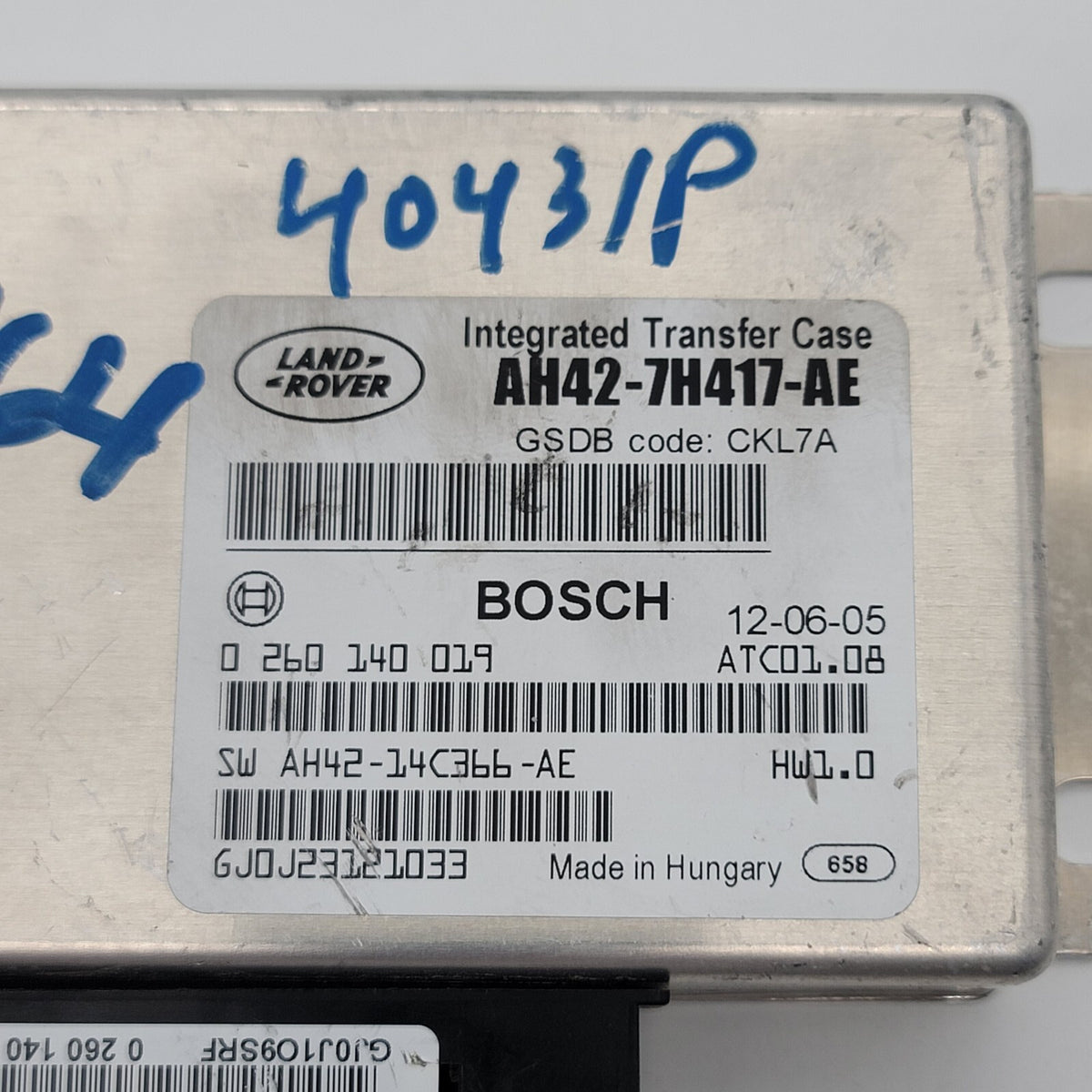 2010 2011 2012 2013 Range Rover Sport Transfer Case Control Module AH427H417AE