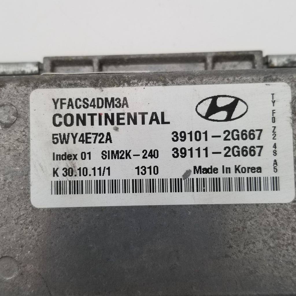 2012 Hyundai Sonata Engine Computer Ecm Oem 39101-2G667 Oem 12