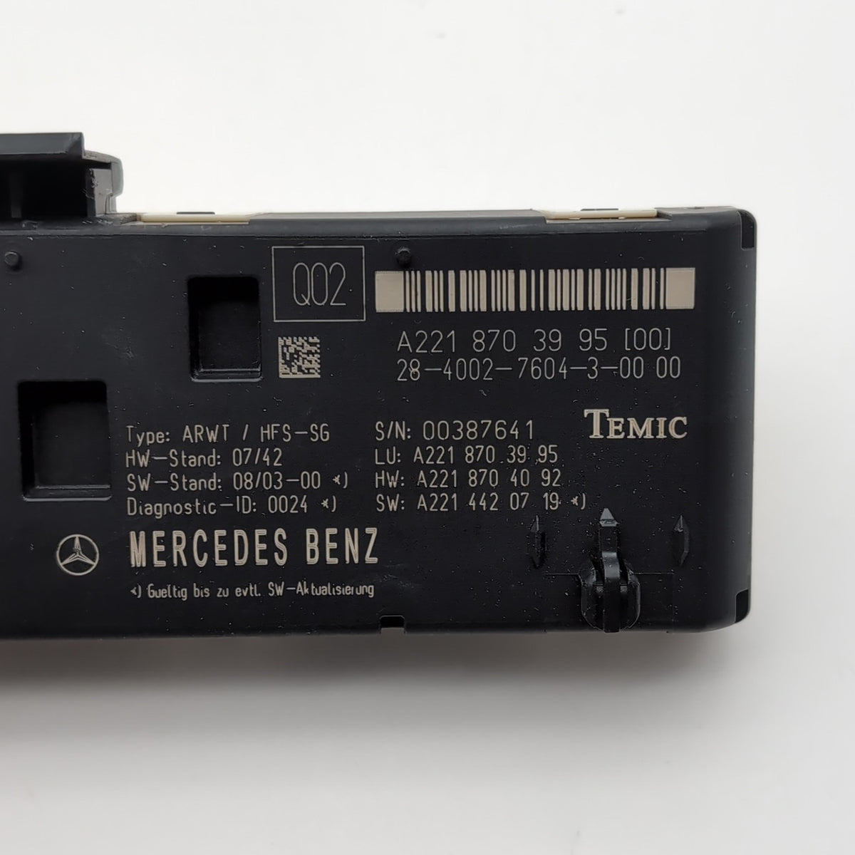 2007-2014 Mercedes W221 S550 S63 AMG Trunk Release Remote Open Close Module OEM