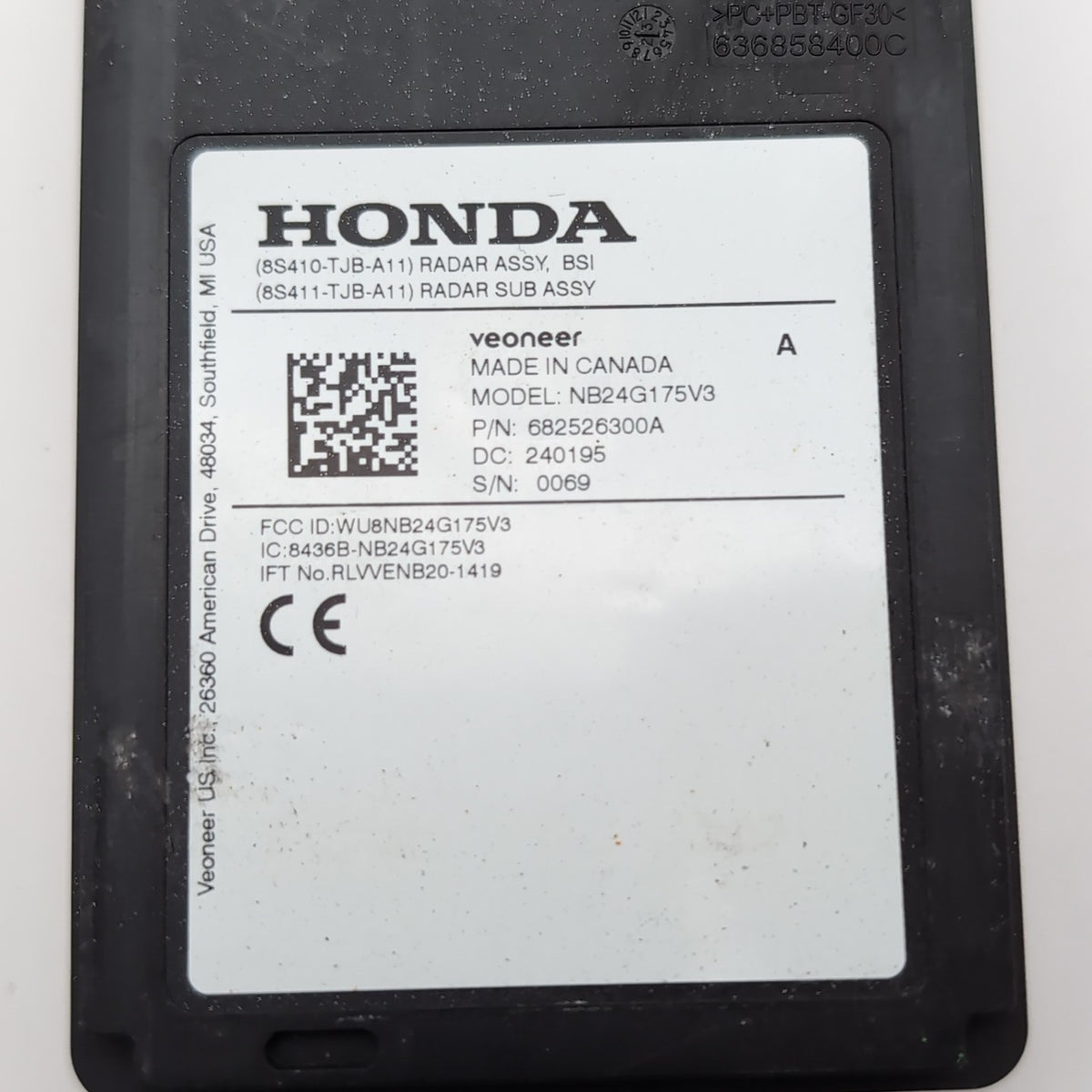 2022- 2024 ACURA RDX Genuine Acura Radar Sub Right Passenger RH 8S411-TJB-A11