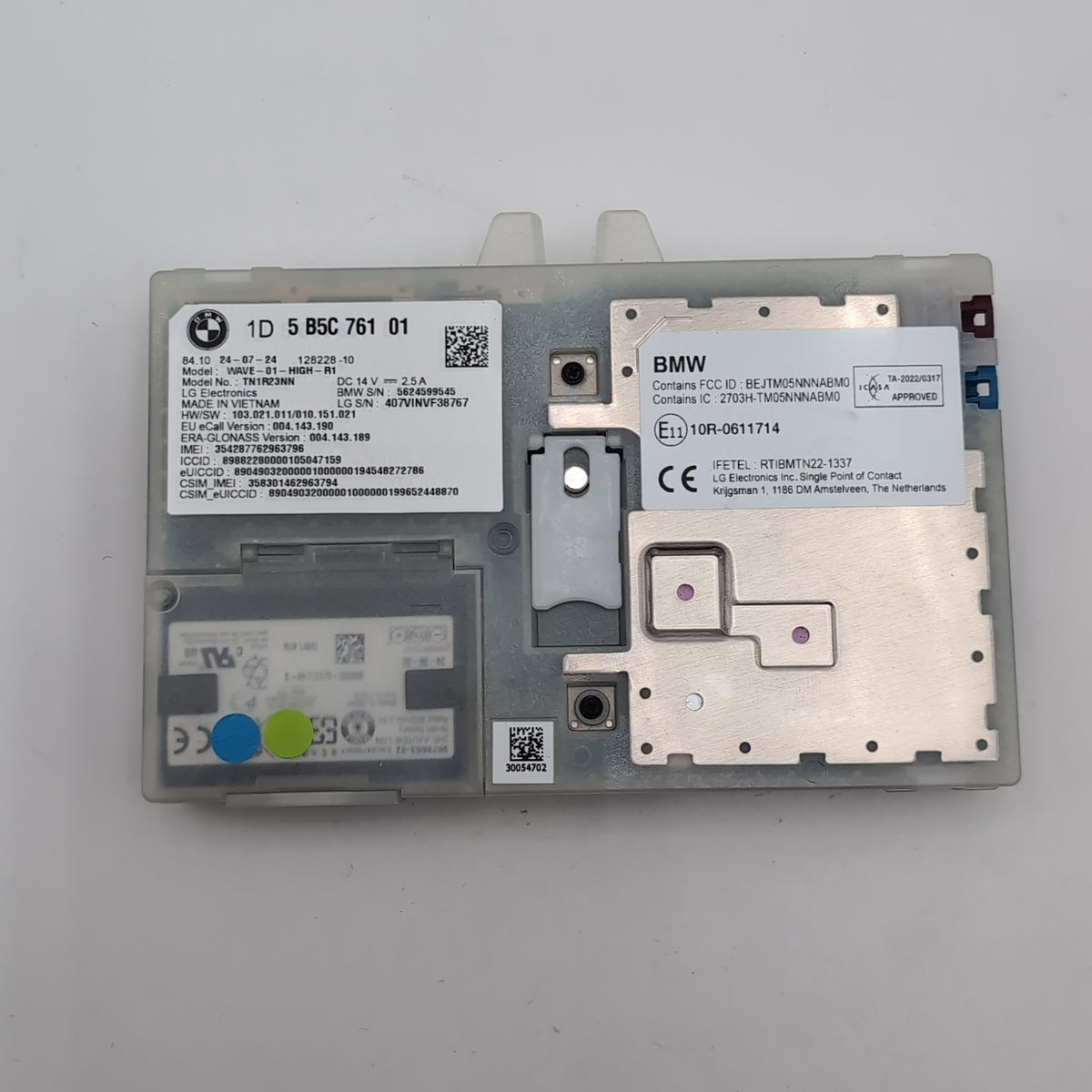 2025 BMW 330i G20 X1 U11 X3 G45 Antenna Telematics Control Module 5B5C761