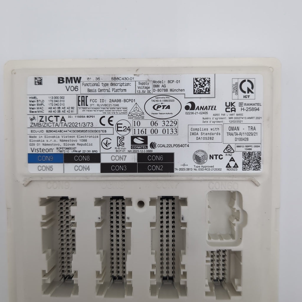2025 BMW 530i 540i 550e G60 BCP V06 Basis Central Platform Module 5B6C430