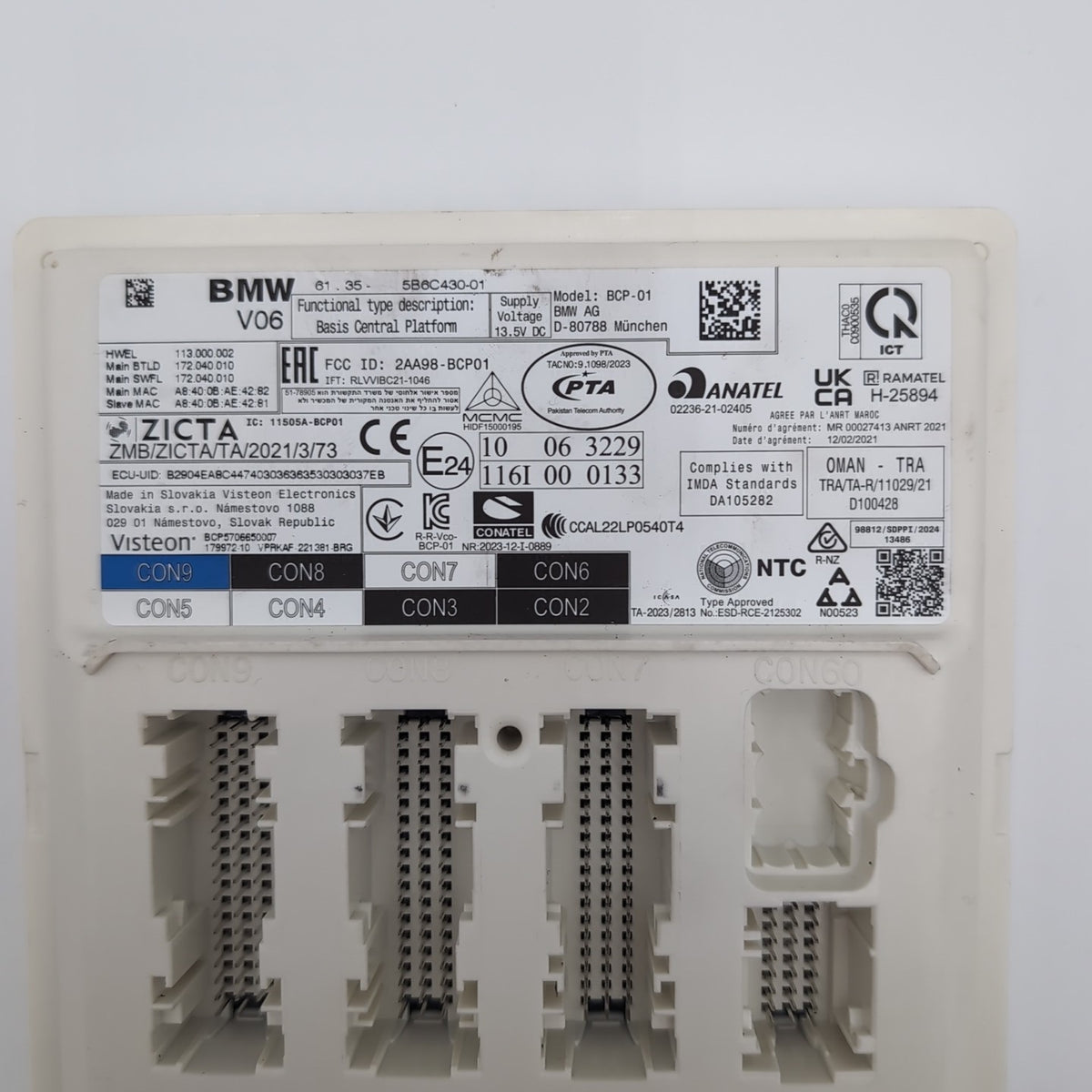 2025 BMW 530i 540i 550e G60 BCP V06 Basis Central Platform Module 5B6C430