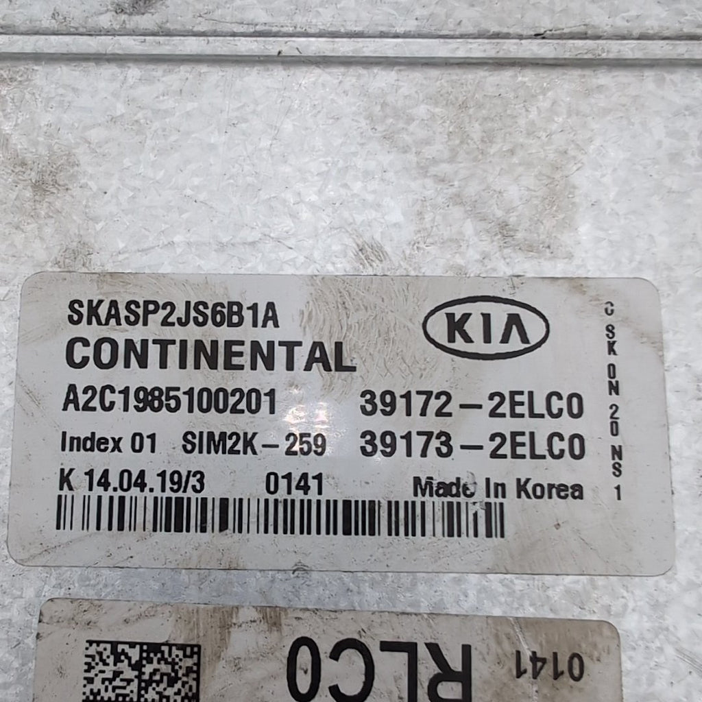 2020 2021 Kia Soul 2.0L Engine Computer Control Module ECU 39172-2ELC0