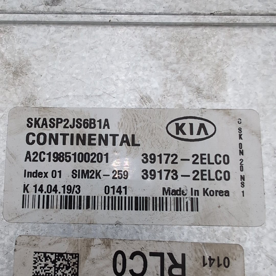 2020 2021 Kia Soul 2.0L Engine Computer Control Module ECU 39172-2ELC0
